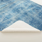 Textured Blue Denim Nah-Up Sherpadecke (3/4)