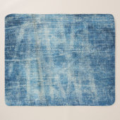 Textured Blue Denim Nah-Up Sherpadecke (Vorderseite (Horizontal))