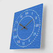 Textured Blue Look römische Zahlen Wall Clock Quadratische Wanduhr (Winkel)