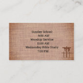 Textured Brown Praying Hands Three Cross Church Visitenkarte (Rückseite)