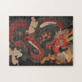 Textured Chinese dragon with flames Puzzle (Horizontal)