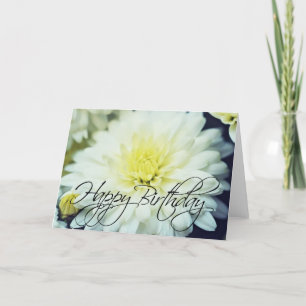 Textured Chrysanthemum Happy Birthday Karte