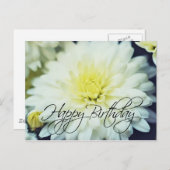 Textured Chrysanthemum Happy Birthday Postkarte (Vorne/Hinten)