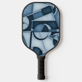 Textured Cyanotype Geometric Abstract Art Pickleball Schläger