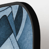 Textured Cyanotype Geometric Abstract Art Pickleball Schläger (Linke Seite)