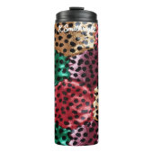 Textured Diagonal Animal Print Swirl Thermosbecher (Vorderseite)