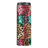 Textured Diagonal Animal Print Swirl Thermosbecher (Rückseite)