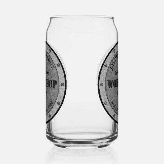 Textured Effect Shop Werkstatt Shed Man Höhle Bier Dosenglas (Links)