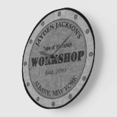 Textured Effect Shop Workshop Shed Man Cave Clock Große Wanduhr (Winkel)