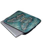 Textured Floral Art – Soft Nature Flower Design Laptopschutzhülle (Vorne Knopf)