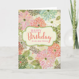 Textured Floral Happy Geburtstagskarte für sie Karte
