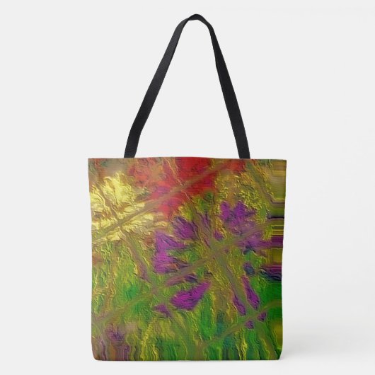 "Textured Florals" (groß) Schulter-Tote Tasche (Vorderseite)