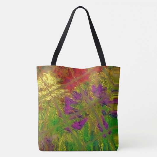 "Textured Florals" (groß) Schulter-Tote Tasche (Rückseite)