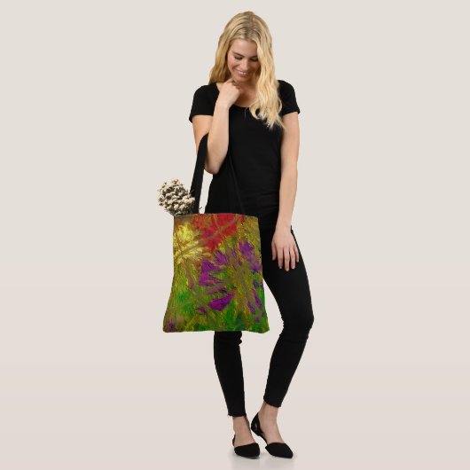 "Textured Florals" (groß) Schulter-Tote Tasche (Am Model)