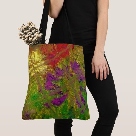 "Textured Florals" (groß) Schulter-Tote Tasche (Von Nahem)