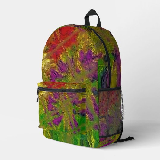 "Textured Florals" (Print Cut Sew Bag) Rucksack (Rückseitige Ecke Rechts)