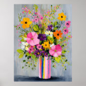 Textured Flowers in a Vase Poster (Vorne)