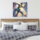 Textured Geometric Expressionist Man Dancing Leinwanddruck (Insitu (Schlafzimmer))
