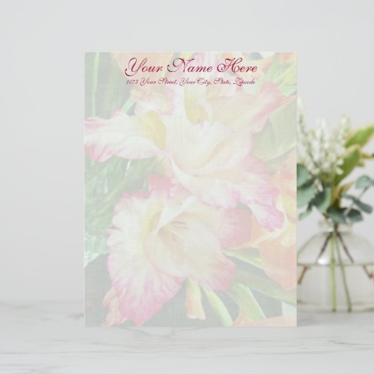 Textured Gladiola Briefbogen (Stehend Vorderseite)