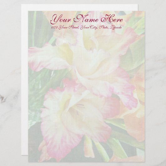 Textured Gladiola Briefbogen (Vorne/Hinten)