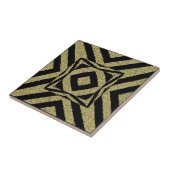 Textured Gold Geometric Chevron Pattern Fliese (Seite)