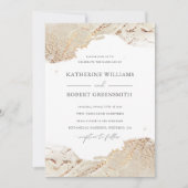 Textured Gold Imitate Foil Elegante Hochzeit Einla Einladung (Vorderseite)