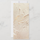 Textured Gold Wedding Dinner Menü Karte (Rückseite)