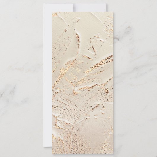 Textured Gold Wedding Dinner Menü Karte (Rückseite)