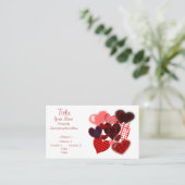 Textured Heart Collage Visitenkarte (Stehend Vorderseite)