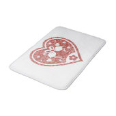 Textured Heart Flamingo Liebe Badematte (Schrägansicht)