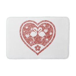 Textured Heart Flamingo Liebe Badematte