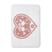 Textured Heart Flamingo Liebe Badematte (Vorderseite Vertikal)
