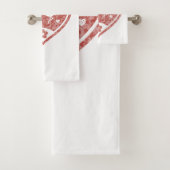 Textured Heart Flamingo Liebe Badhandtuch Set (Insitu)