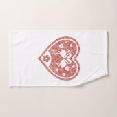 Textured Heart Flamingo Liebe Badhandtuch Set (Handtuch)