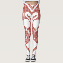 Textured Heart Flamingo Liebe - Benutzerdefinierte Leggings