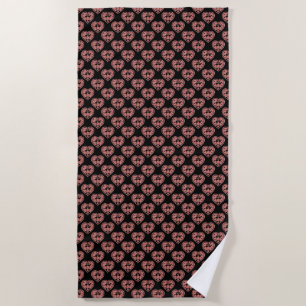 Textured Heart Flamingo Liebe - Benutzerdefinierte Strandtuch