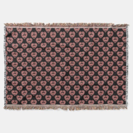 Textured Heart Flamingo Liebe Decke (Vorderseite)