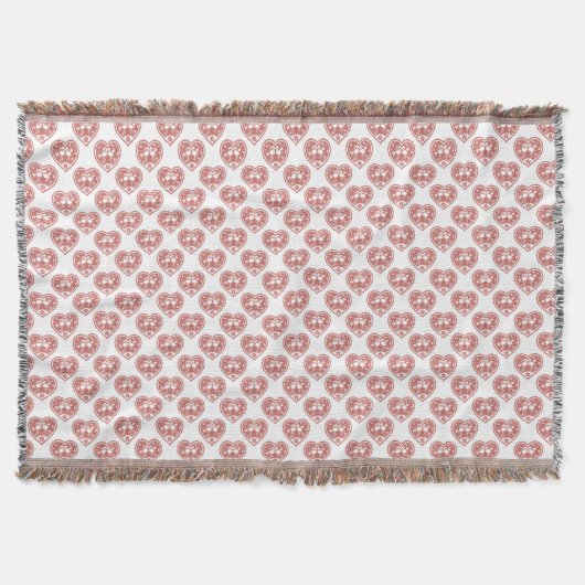 Textured Heart Flamingo Liebe Decke (Vorderseite)