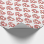 Textured Heart Flamingo Liebe Geschenkpapier (Ecke)