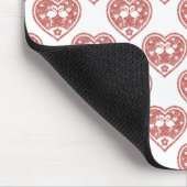 Textured Heart Flamingo Liebe Mousepad (Ecke)