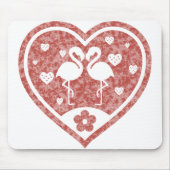 Textured Heart Flamingo Liebe Mousepad (Vorne)