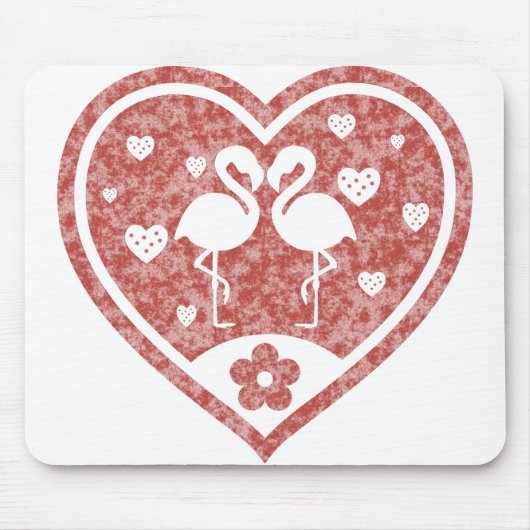 Textured Heart Flamingo Liebe Mousepad (Vorne)
