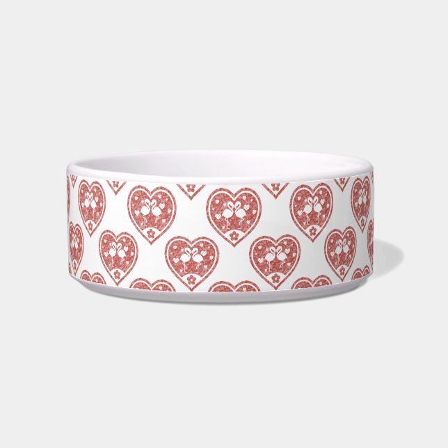 Textured Heart Flamingo Liebe Napf (Rechts)