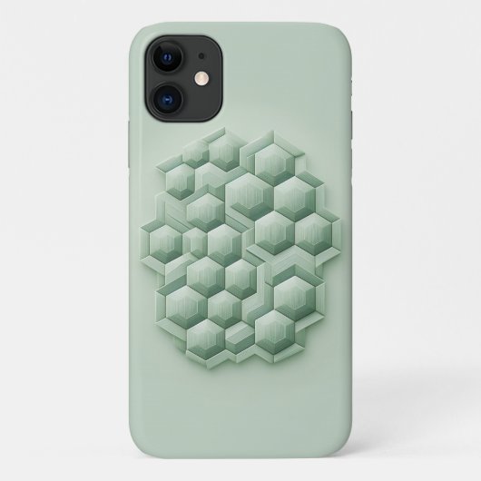 Textured Hexagons, Geometric Phone Case, Mint Gree Case-Mate iPhone Hülle (Rückseite)