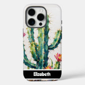 Textured Impasto Cactus Bloom Smartphone Case-Mate iPhone Hülle (Rückseite)