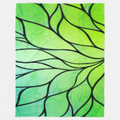 Textured Lime Green Creative Verlassen Muster Fleecedecke (Vorderseite)