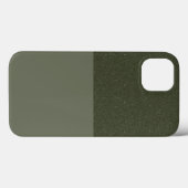 Textured Moss Green iPhone 13 Case - Anpassbar (Rückseite (Horizontal))