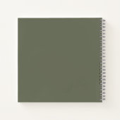 Textured Moss Green Sketchbook - Anpassbar Notizblock (Rückseite)