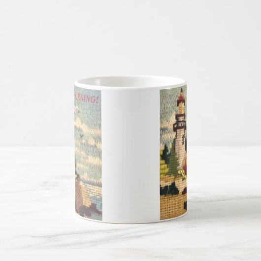 TEXTURED NEEDLEPOINT LIGHTHOS FRIEDLICHE SAASKAP KAFFEETASSE (Mittel)