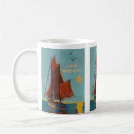 TEXTURED NEEDLEPOINT SAILBOOT FRIEDLICHE SAISKAPE KAFFEETASSE